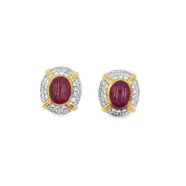 Vintage Diamond & Ruby Earrings