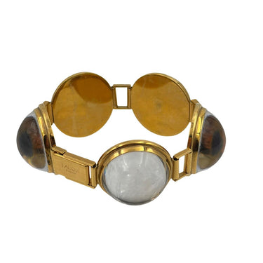 Lalique ‚ÄúEmpreinte Animale‚Äù Crystal & Gilt Metal Bracelet with Earrings