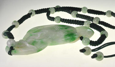 Late 19th Century Natural Carved Jade Immortal Necklace
