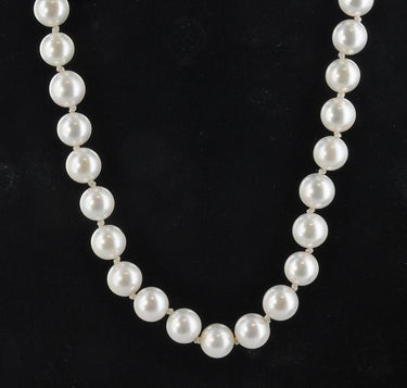 1950's Opera Length Pearl Necklace with Diamond Clasp