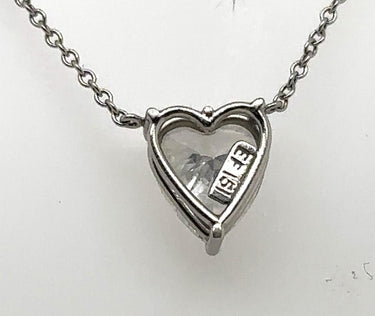 Estate Platinum and Diamond Heart Pendant Necklace