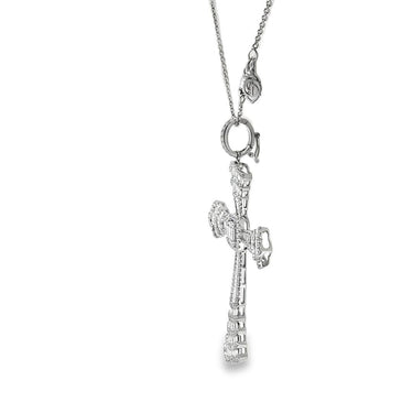 Estate Designer White Gold and Diamond Cross Pendant by Piranesi