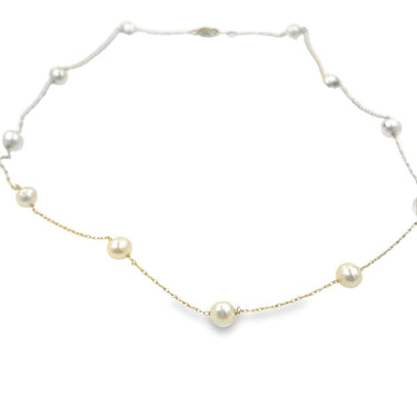 Estate Yellow Gold and Cultured Pearl Necklace
