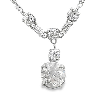 Estate White Gold and Diamond Necklace