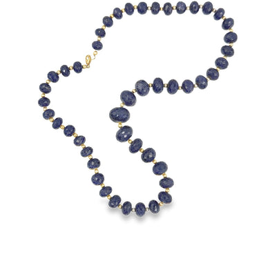 Estate Vintage Graduating Beaded Iolite Necklace