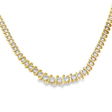 Estate Yellow Gold and Diamond Riviera Necklace