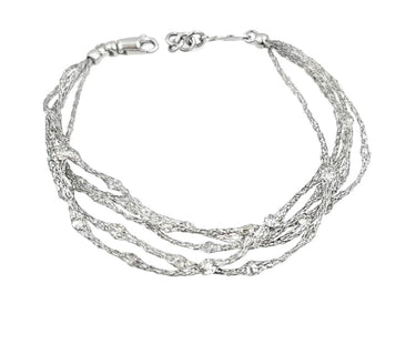 14K White Gold Diamond Necklace and Bracelet