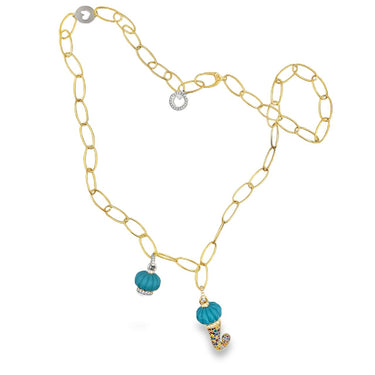 18K yellow gold charm necklace by Chantecler Capri.