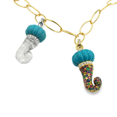 18K yellow gold charm necklace by Chantecler Capri.