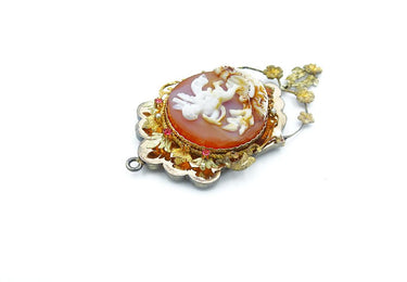 Victorian Yellow and Rose Gold Cameo Pendant