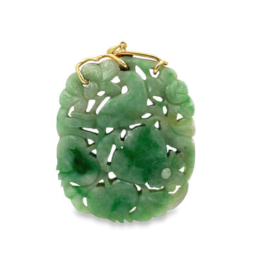 Estate Vintage Carved Jade Pendant
