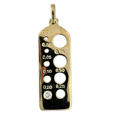 Estate Vintage Gold and Diamond Gauge Tap Pendant by Fred Paris