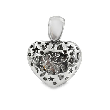 18K White Gold Diamond Heart Pendant