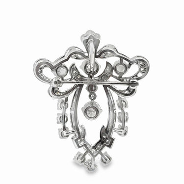 Edwardian-Style 1950s Platinum Diamond Brooch.