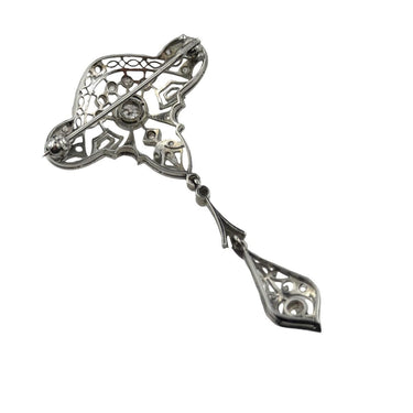 Vintage 18K white gold Belle √âpoque Brooch.