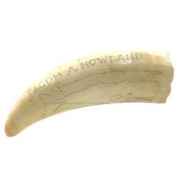 Rare 19th Century SCRIMSHAW WHALE'S TOOTH By Jacob A. Howland