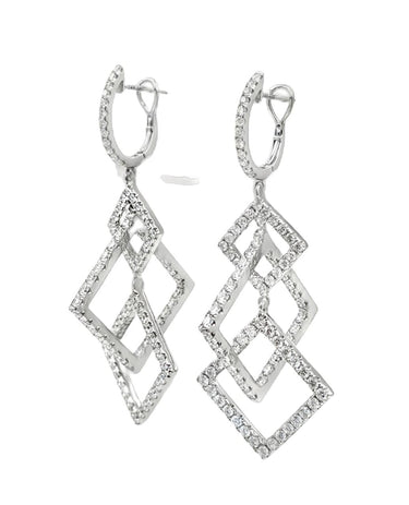 Fine Geometric White Gold Diamond Earrings.