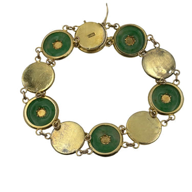 Vintage Chinese Export jadeite jade blessing bracelet.