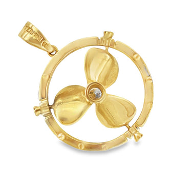 14K Yellow Gold Diamond Prop Pendant by Termini