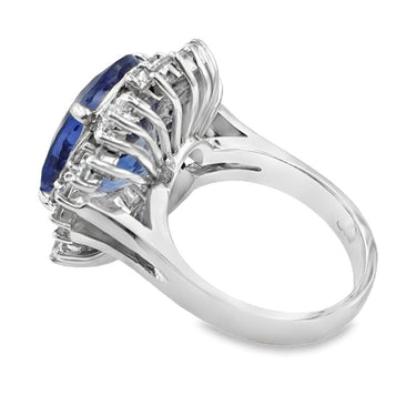 14K White Gold Diamond & Tanzanite Cocktail Ring