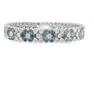 18K White Gold Straight‑Line Diamond Bracelet