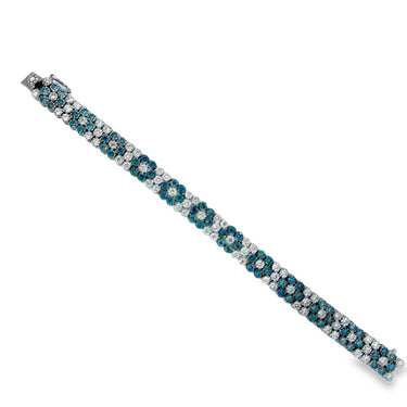18K White Gold Straight‑Line Diamond Bracelet