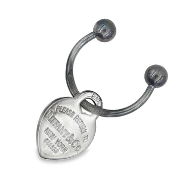 Tiffany & Co. Sterling Silver “Please Return To” Heart Key Ring