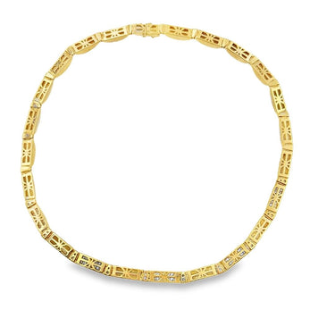 18K Yellow Gold Diamond Collar Necklace