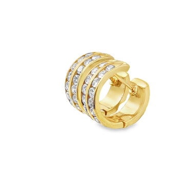14K Gold Diamond Hoop Earrings