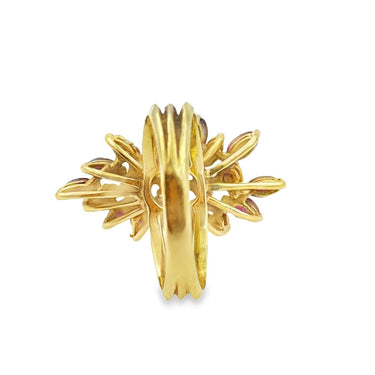 18K Gold Ruby and Diamond Cocktail Ring