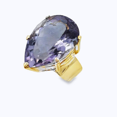 Vintage 14K Yellow Gold Amethyst Ring