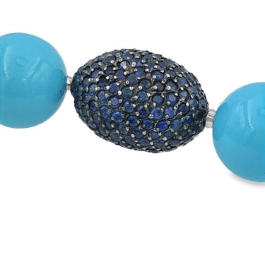 Contemporary Beaded Quartz and Sapphire Necklace