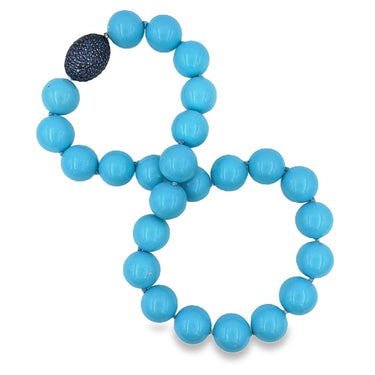Contemporary Beaded Quartz and Sapphire Necklace