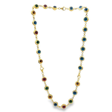 Convertible Multicolored Evil Eye Glass Necklace/Bracelet Suite