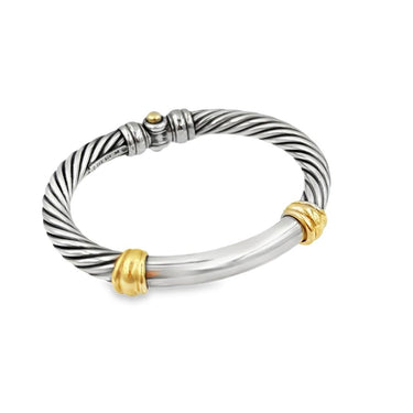 David Yurman Two-Tone Cable Classics Hinged Bangle Bracelet
