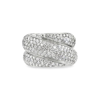 18K White Gold Diamond Crossover Ring