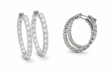 Diamond Hoop Earrings.