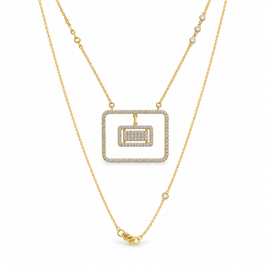 Diamond Frame Pendant Necklace