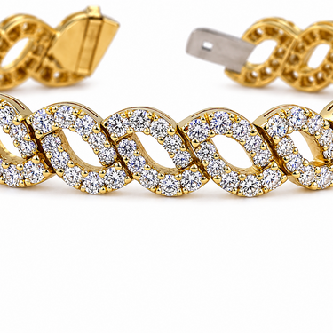 18K Gold Diamond Link Bracelet