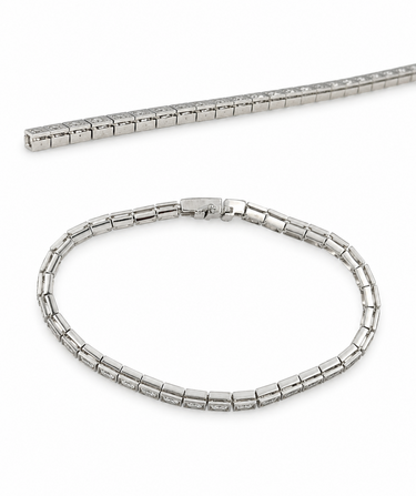 14K White Gold Art Deco Diamond Bracelet