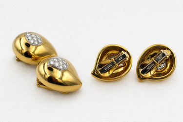 Diamond and Gold Ear Clips by David Webb