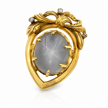 Star Sapphire and Diamond Ring, Renaissance Revival