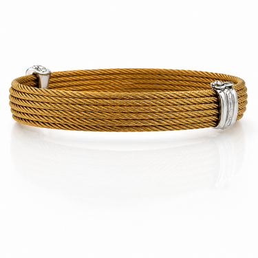 Diamond and Gold‑Plated Steel Bangle, Alor