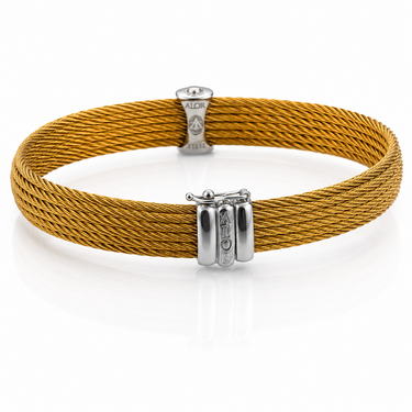 Diamond and Gold‑Plated Steel Bangle, Alor