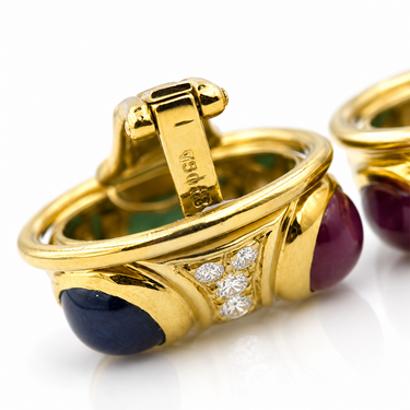 Gemstone and Diamond Earrings, Hammerman Brothers, 1980s