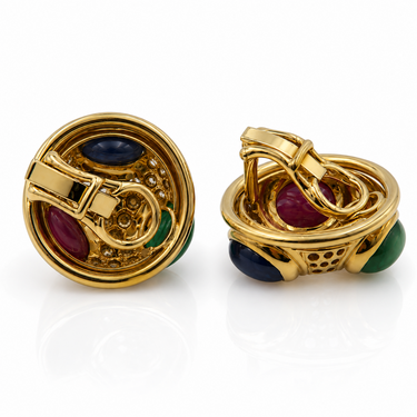 Gemstone and Diamond Earrings, Hammerman Brothers, 1980s