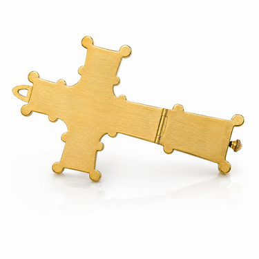 Large Gold Cross Pendant, Ecclesiastical Art Co., N.Y.C.