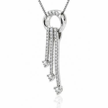 14K White Gold and Diamond Pendant