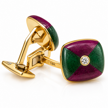 18K Ruby and Zoisite Cufflinks.