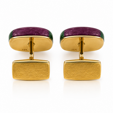18K Ruby and Zoisite Cufflinks.